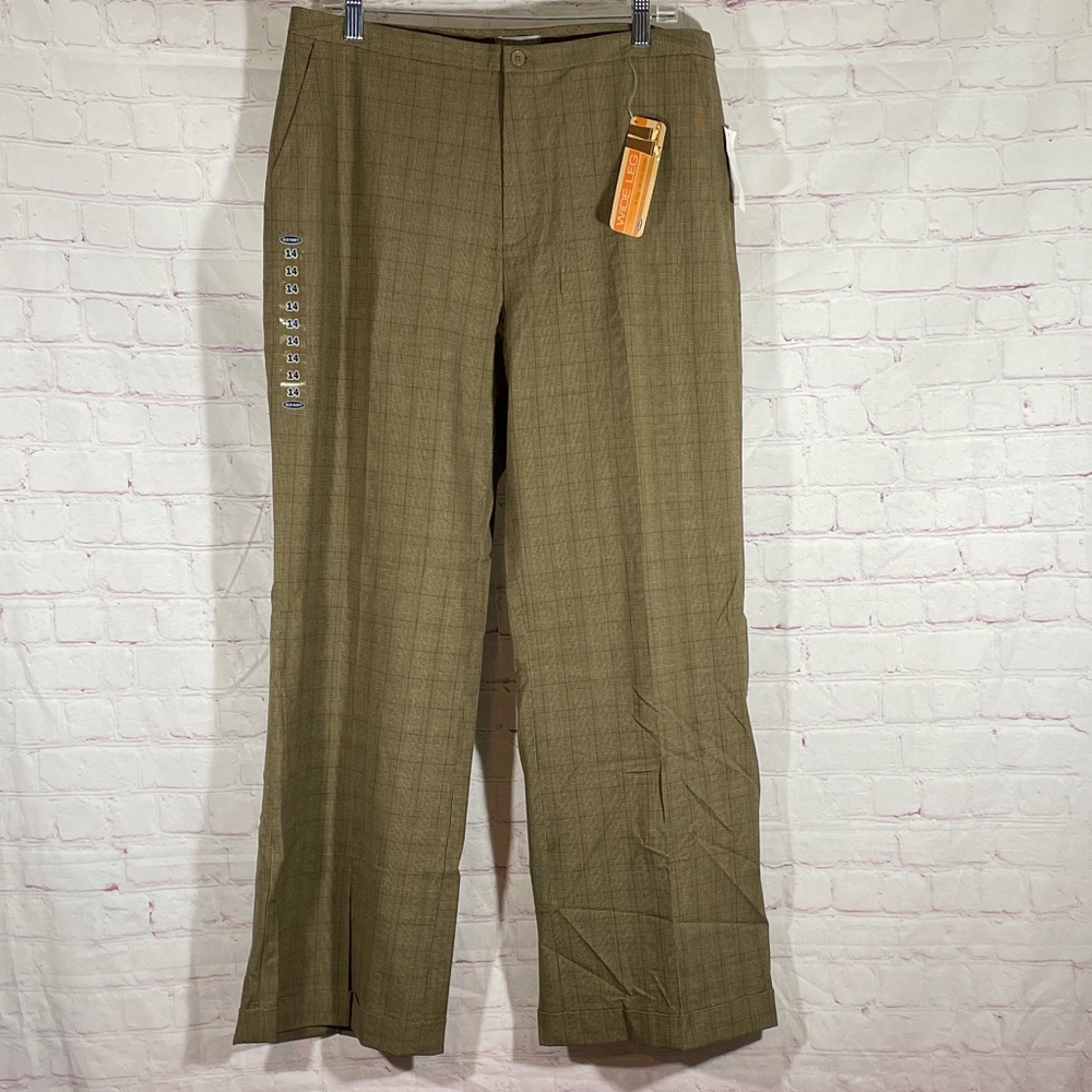 Old Navy Women's Brown Checkered Wide Leg Pants